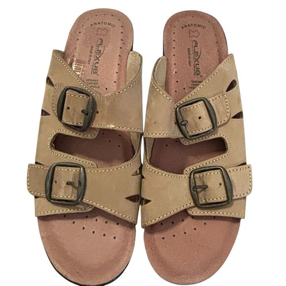 Flexus by‎ Spring Step Women's Size 40 (9.5) Leather Slip On Sandals ITALY - Picture 12 of 16